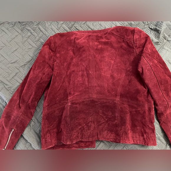 Burgundy Large Suede Mango Jacket - Picture 5 of 9